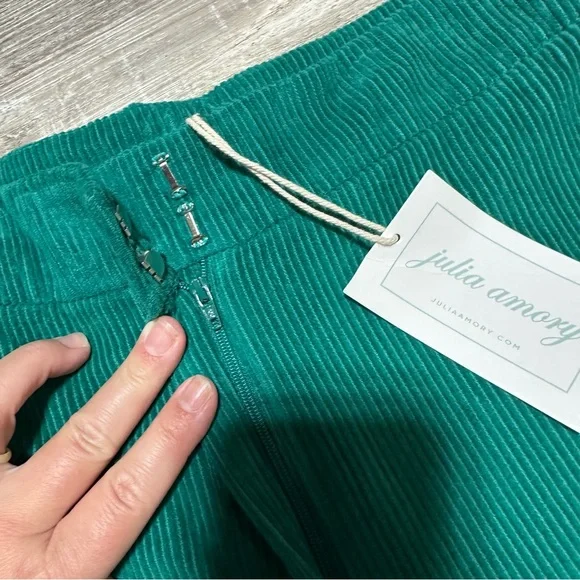 Julia amory pant cord in verdigris Small NWT wide leg corduroy - Picture 7 of 11